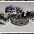 NECK TIE SET RING CLASP CLIP CHARM SADDLE SEAT WEDDING GROOM EMERALD SWAROVSKI