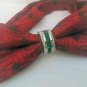 NECK TIE SET RING CLASP CLIP CHARM SADDLE SEAT WEDDING GROOM EMERALD SWAROVSKI