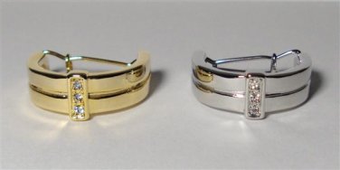 MENS NECK TIE RING CLASP CHARM TACK PIN EURO T BOSS WEDDING GROOM GIFT GOLD NEW