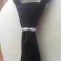 Tie ring bling tribute rhodium tone 18K set clasp pin tack euro new suit wedding