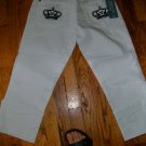 Victoria Beckham Crystal Crown Jeans, white w black crown/28
