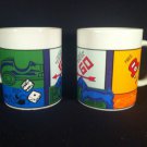 Lot Of 2 Sherwood Brands Collectible Hasbro Monopoly Game Board Coffee Mug c2005