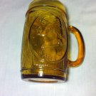 Lot Of 3 Unique George Washington Mount Vernon Amber Glass Mugs!!!