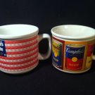 Lot Of 2 Vintage Campbell's America's Favorite Soup Mugs 1998 Houston Harvest