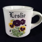 Vintage Papel "LESLIE" name ceramic coffee mug, LOOK!!!