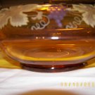Gorgeous amber bowl with etching