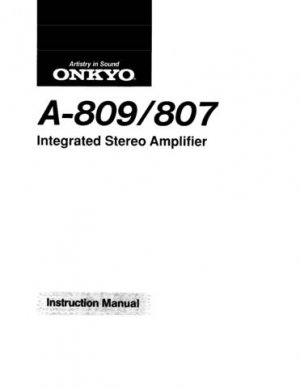 Onkyo A809 A-809 Operating Guide User Instructions