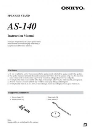 Onkyo AS1E AS-1E Operating Guide User Instructions