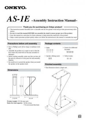 Onkyo ASV210 A-SV210 ASV-210 Operating Guide User Instructions