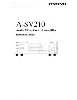 Onkyo ASV240 A-SV240 ASV-240 Operating Guide User Instructions