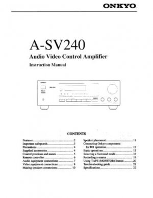 Onkyo ASV610PRO A-SV610PRO ASV-610PRO Operating Guide User Instructions