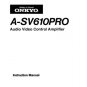 Onkyo ASV620 A-SV620 ASV-620 Operating Guide User Instructions