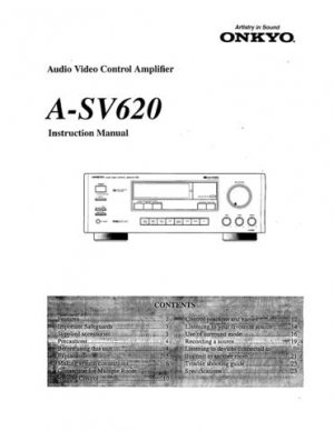 Onkyo ASV640 A-SV640 ASV-640 Operating Guide User Instructions