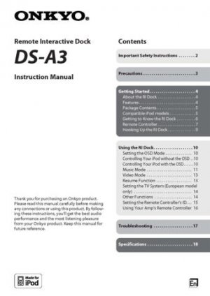 Onkyo DSA4 DS-A4 DSA-4 Operating Guide User Instructions