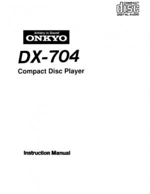 Onkyo DX705 DX-705 Operating Guide User Instructions