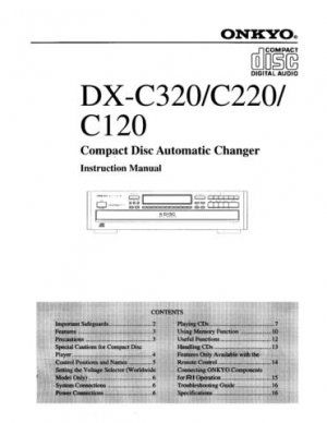 Onkyo DXC140 DX-C140 DXC-140 Operating Guide User Instructions