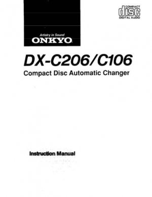 Onkyo DXC210 DX-C210 DXC-210 Operating Guide User Instructions