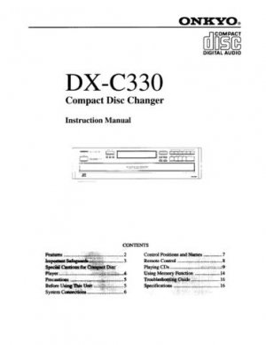 Onkyo DXC340 DX-C340 DXC-340 Operating Guide User Instructions