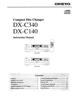 Onkyo DXC390 DX-C390 DXC-390 Operating Guide User Instructions