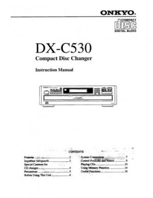 Onkyo DXC540 DX-C540 DXC-540 Operating Guide User Instructions