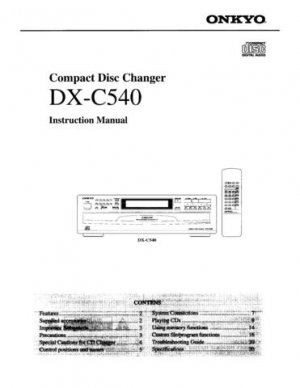 Onkyo DXC600 DX-C600 DXC-600 Operating Guide User Instructions