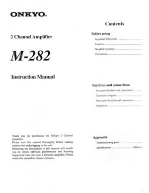 Onkyo M5000R M-5000R Operating Guide User Instructions