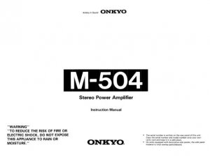Onkyo M588F M-588F Operating Guide User Instructions