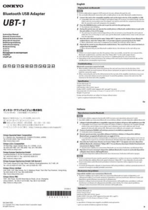 Onkyo UPA1 UP-A1 UPA-1 Operating Guide User Instructions