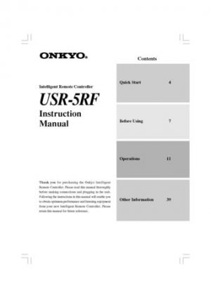Onkyo UWF1 UWF-1 Operating Guide User Instructions