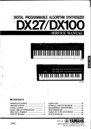 Yamaha DX11 DX-11 Service Manual
