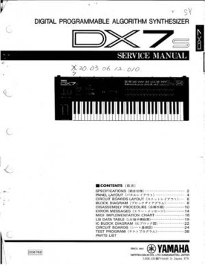 Yamaha DX9 DX-9 Service Manual