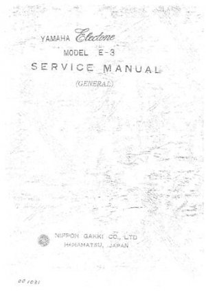 Yamaha E30 E-30 Service Manual