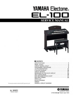 Yamaha EL15 EL-15 Service Manual