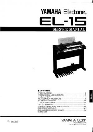 Yamaha EL17 EL-17 Service Manual