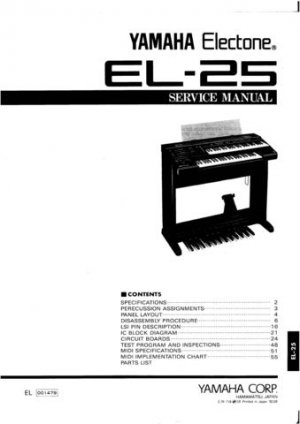 Yamaha EL27 EL-27 Service Manual