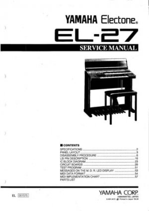 Yamaha EL3 EL-3 Service Manual
