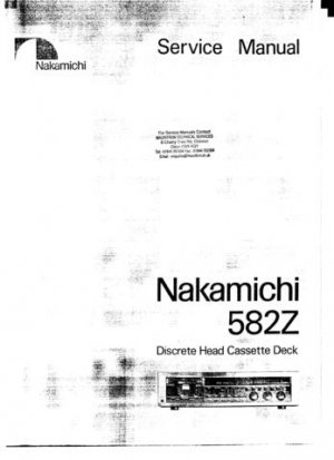 Nakamichi 582Z Service Manual