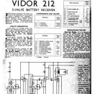 Vidor CN212 CN-212 Vintage Wireless Service Information