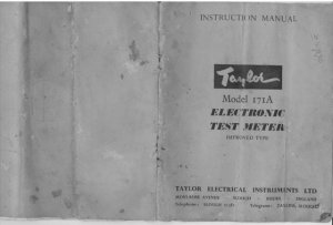 Taylor 171A Instructions with Schematics etc