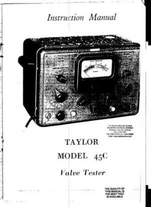 Taylor 45C Instructions with Schematics etc