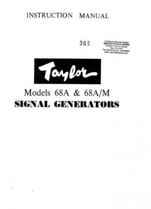 Taylor 68A Instructions with Schematics etc