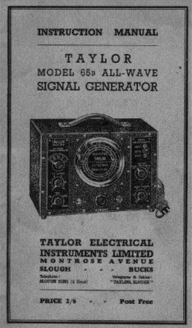 Taylor 68B Instructions with Schematics etc