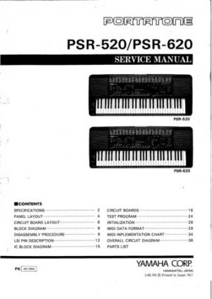 Yamaha PSR520 PSR-520 Service Manual