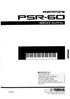 Yamaha PSR60 PSR-60 Service Manual