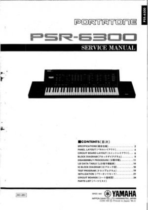 Yamaha PSR6300 PSR-6300 Service Manual