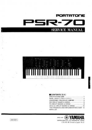 Yamaha PSR70 PSR-70 Service Manual