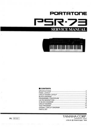 Yamaha PSR73 PSR-73 Service Manual