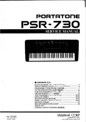 Yamaha PSR730 PSR-730 Service Manual