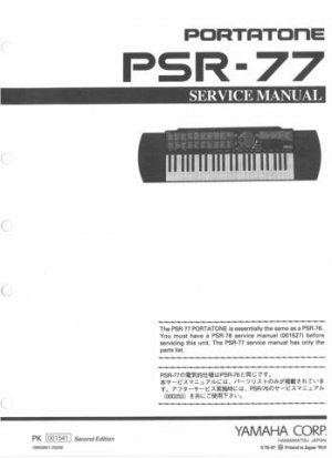 Yamaha PSR77 PSR-77 Service Manual