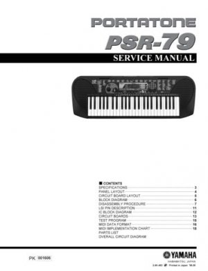 Yamaha PSR79 PSR-79 Service Manual